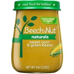 Beech-Nut Naturals Stage 2 Baby Food, Sweet Corn & Green Beans, 4 oz Jar