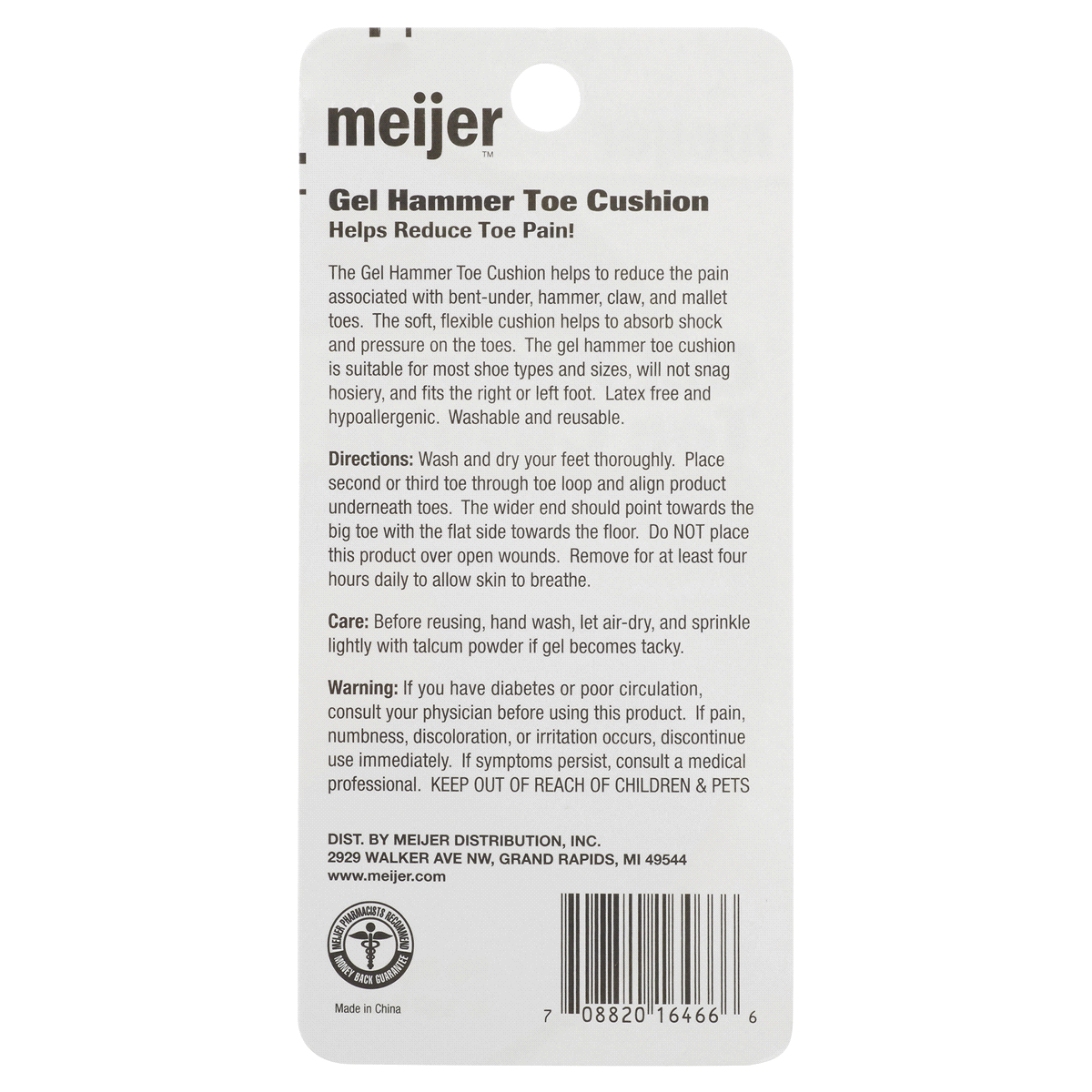 slide 2 of 2, Meijer Gel Hammer Toe Cushion, 1 ct