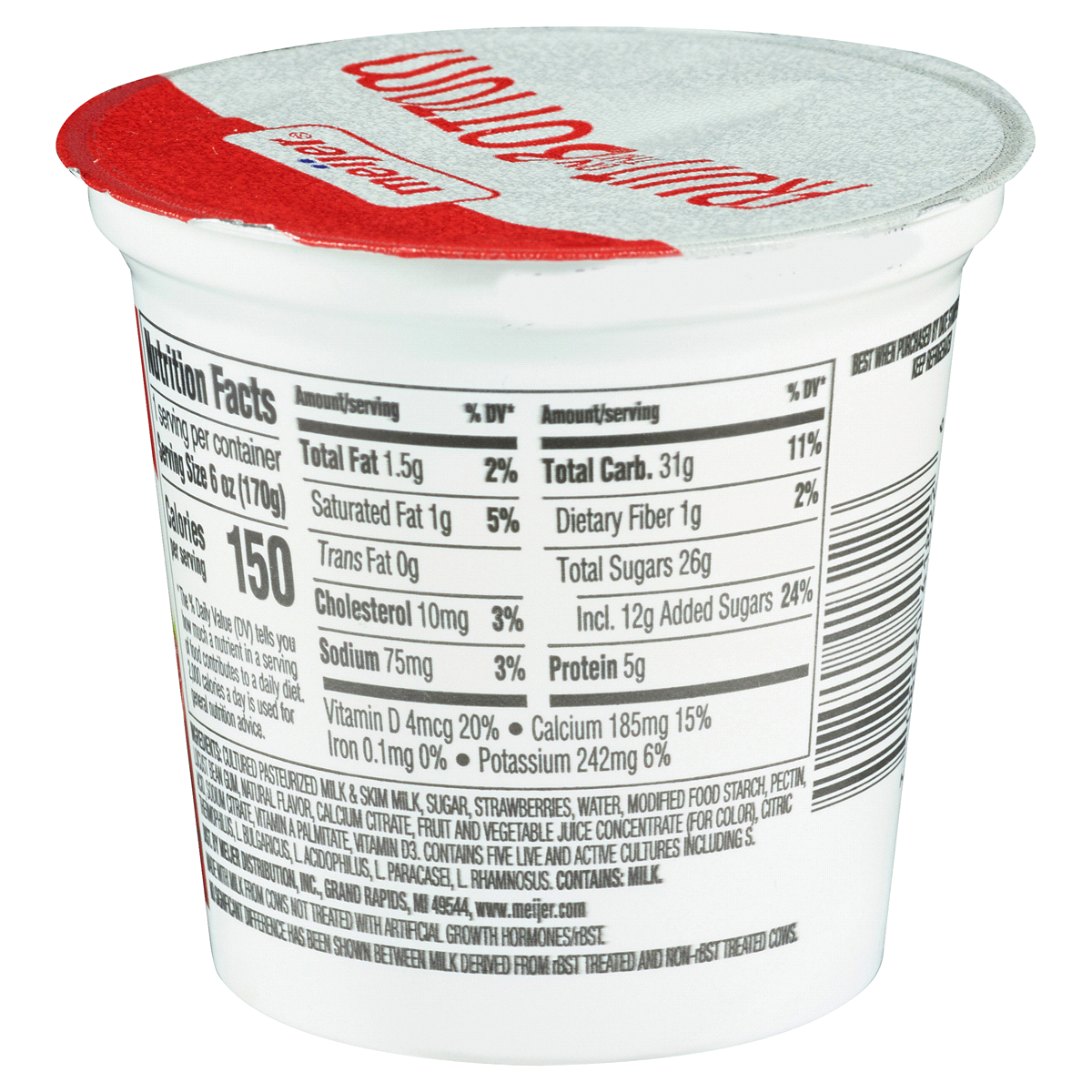 slide 2 of 3, Meijer Fruit on the Bottom Yogurt, Strawberry, 6 oz