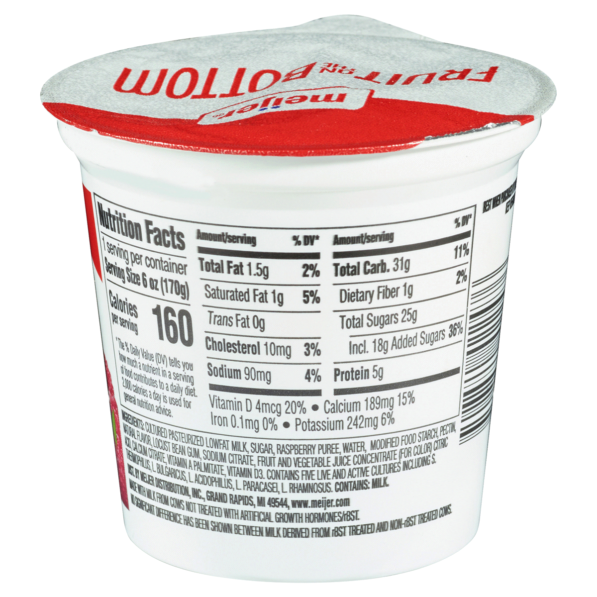 slide 2 of 3, Meijer Fruit on the Bottom Yogurt, Raspberry, 6 oz