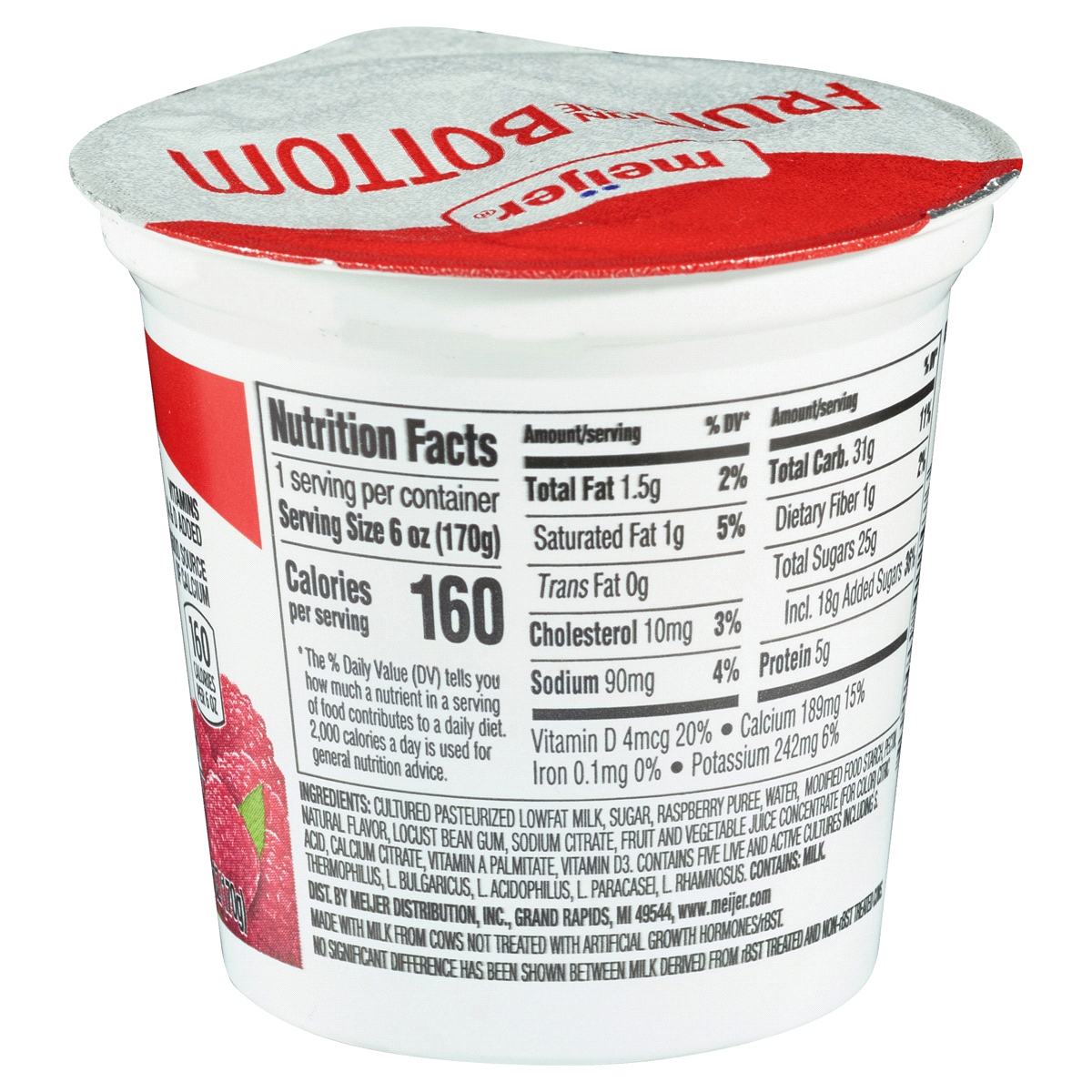 slide 3 of 3, Meijer Fruit on the Bottom Yogurt, Raspberry, 6 oz