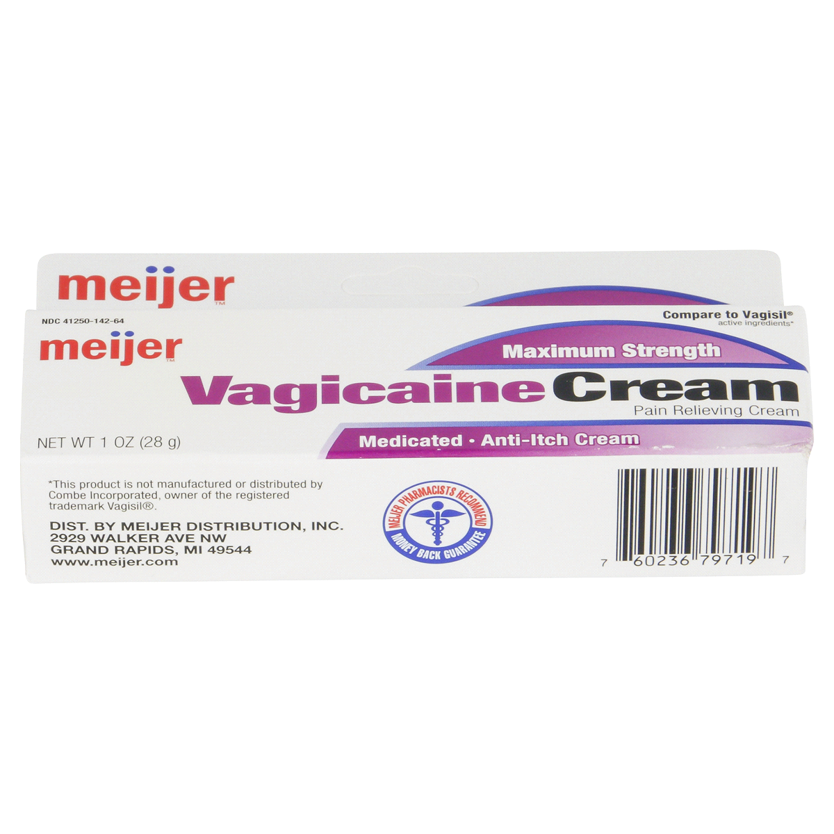 slide 3 of 3, Meijer Brand Vagicaine Cream, 1 oz