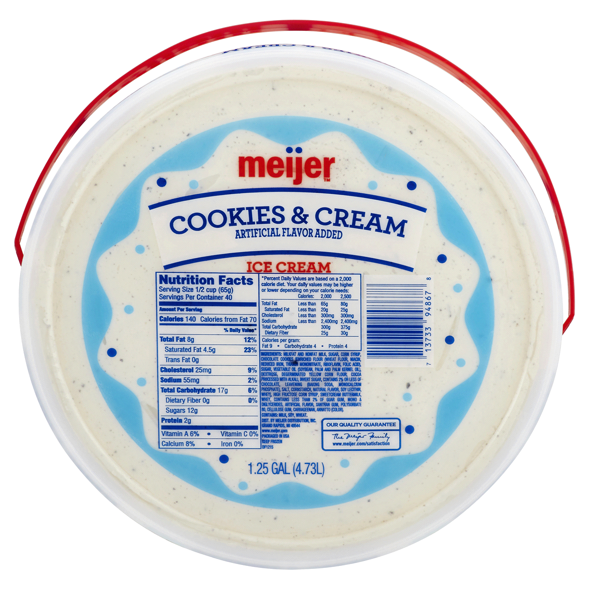 slide 2 of 2, Meijer Cookies & Cream Ice Cream, 160 oz