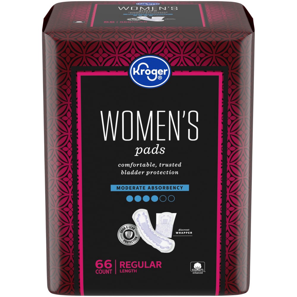 slide 2 of 3, Kroger Women's Bladder Control Moderate Absorbency Pads, 66 ct