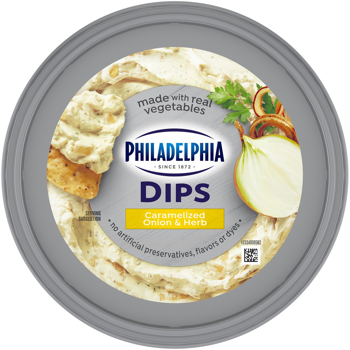 slide 3 of 14, Philadelphia Dips Caramelized Onion & Herb Cream Cheese Spread & Dip, 10 oz Tub, 10 oz