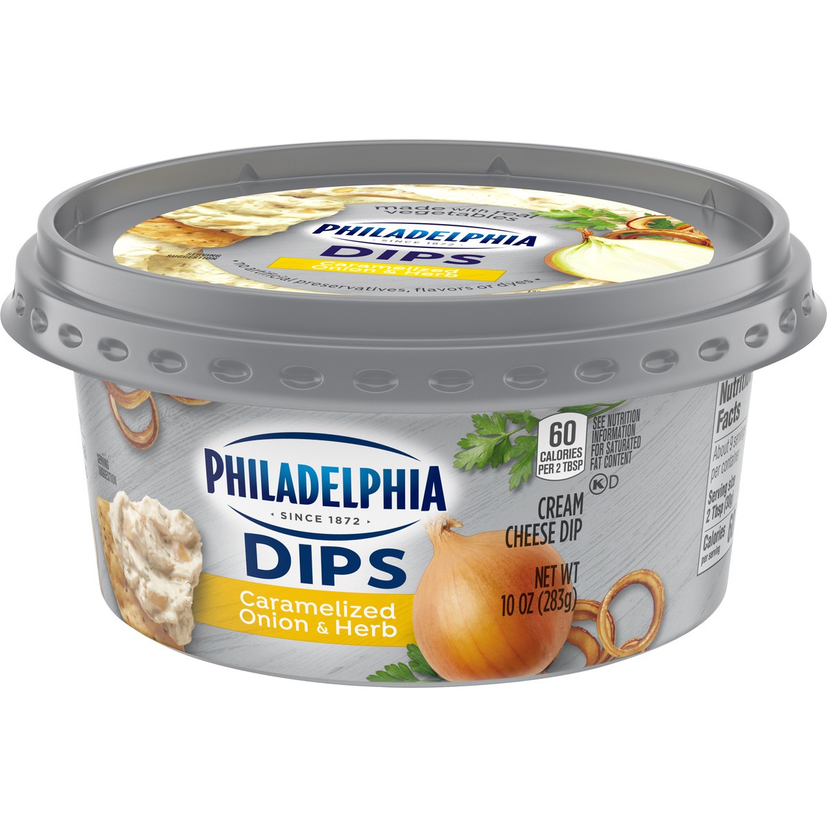 slide 5 of 14, Philadelphia Dips Caramelized Onion & Herb Cream Cheese Spread & Dip, 10 oz Tub, 10 oz