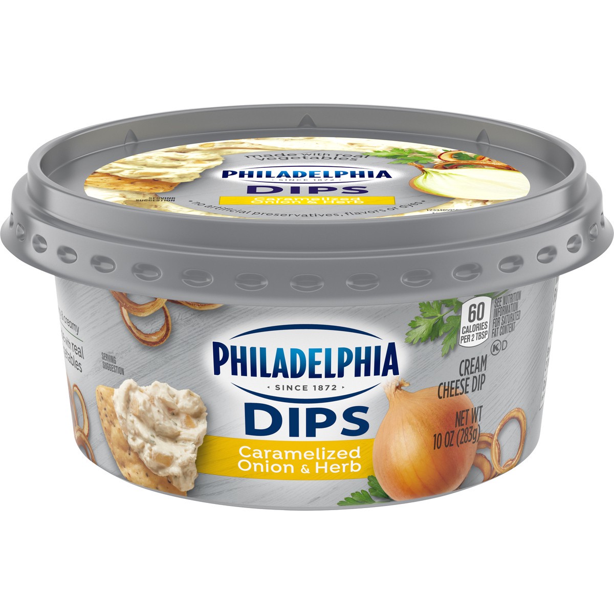 slide 1 of 14, Philadelphia Dips Caramelized Onion & Herb Cream Cheese Spread & Dip, 10 oz Tub, 10 oz