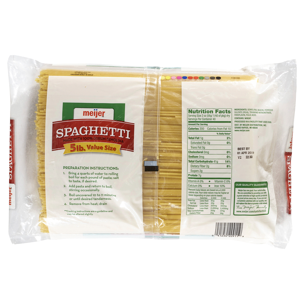 slide 2 of 2, Meijer Spaghetti Pasta, 80 oz