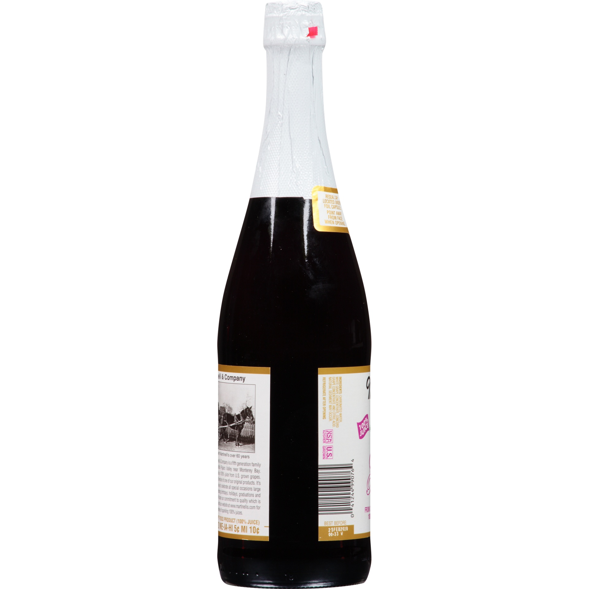 slide 2 of 6, Martinelli's Sparkling Red Grape Juice, 25.4 fl oz