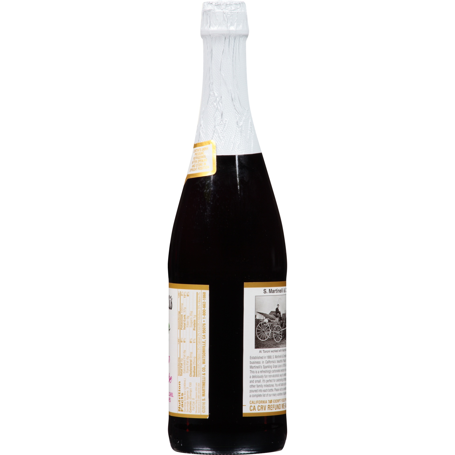 slide 3 of 6, Martinelli's Sparkling Red Grape Juice, 25.4 fl oz