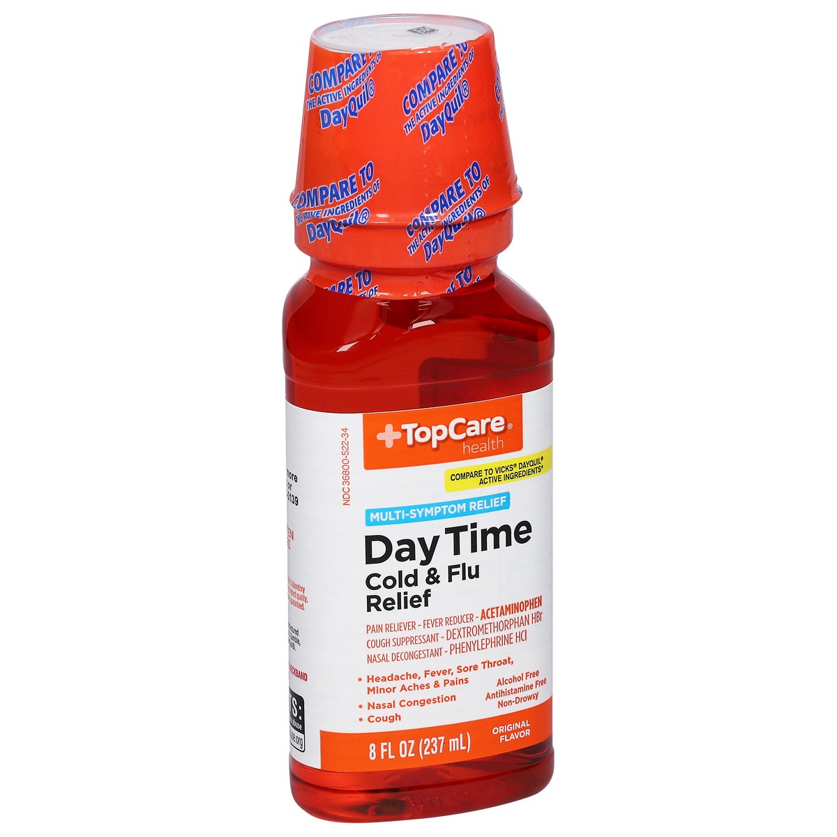 slide 6 of 10, TopCare Health Multi-Symptom Relief DayTime Original Flavor Cold & Flu Relief 8 fl oz, 8 fl oz