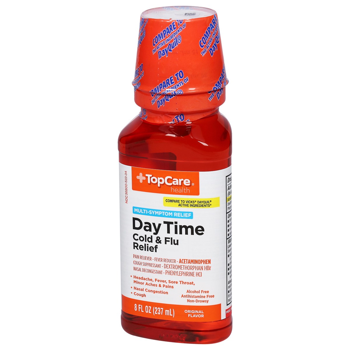 slide 5 of 10, TopCare Health Multi-Symptom Relief DayTime Original Flavor Cold & Flu Relief 8 fl oz, 8 fl oz