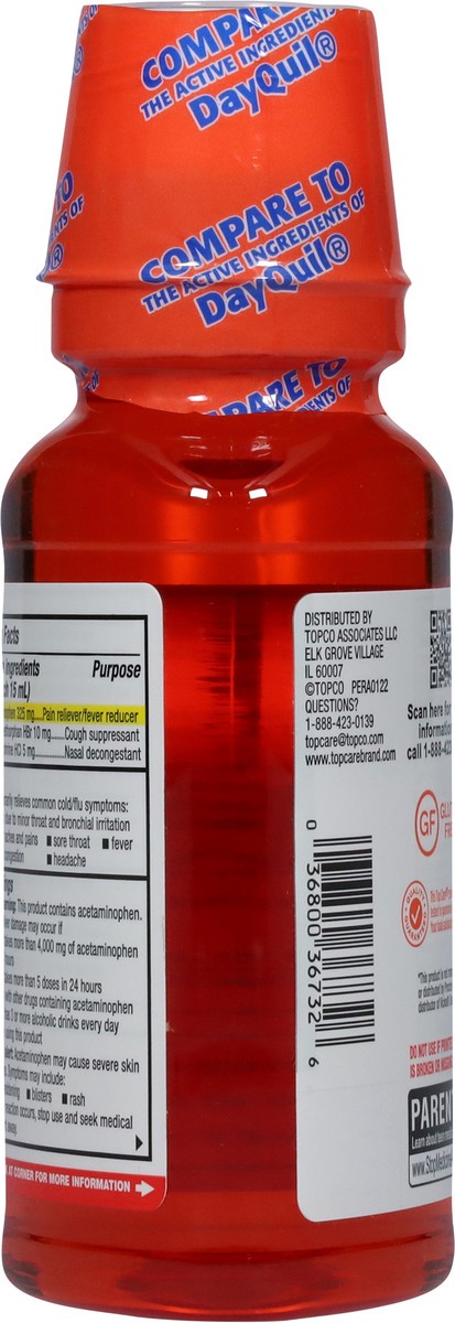 slide 9 of 10, TopCare Health Multi-Symptom Relief DayTime Original Flavor Cold & Flu Relief 8 fl oz, 8 fl oz