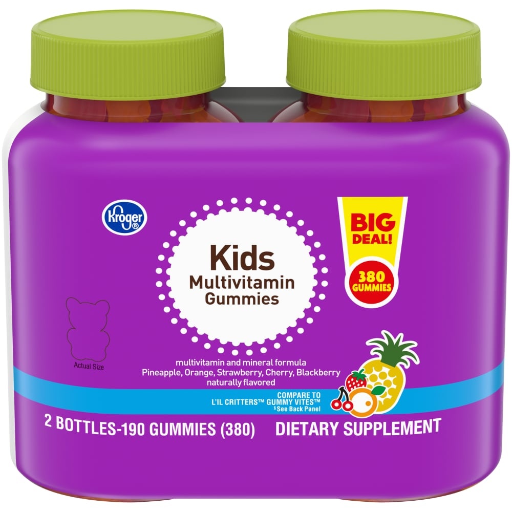 slide 1 of 1, Kroger Kids Multivitamin Gummies 2 Pack, 380 ct