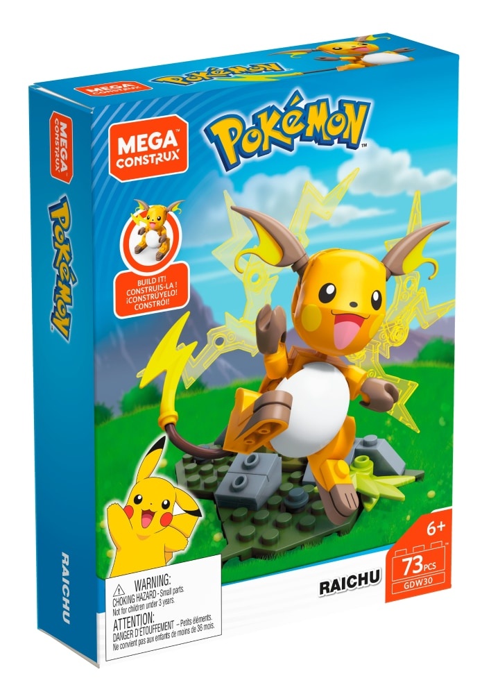 slide 1 of 1, Mega Construx Pokmon Raichu Building Set, 73 ct