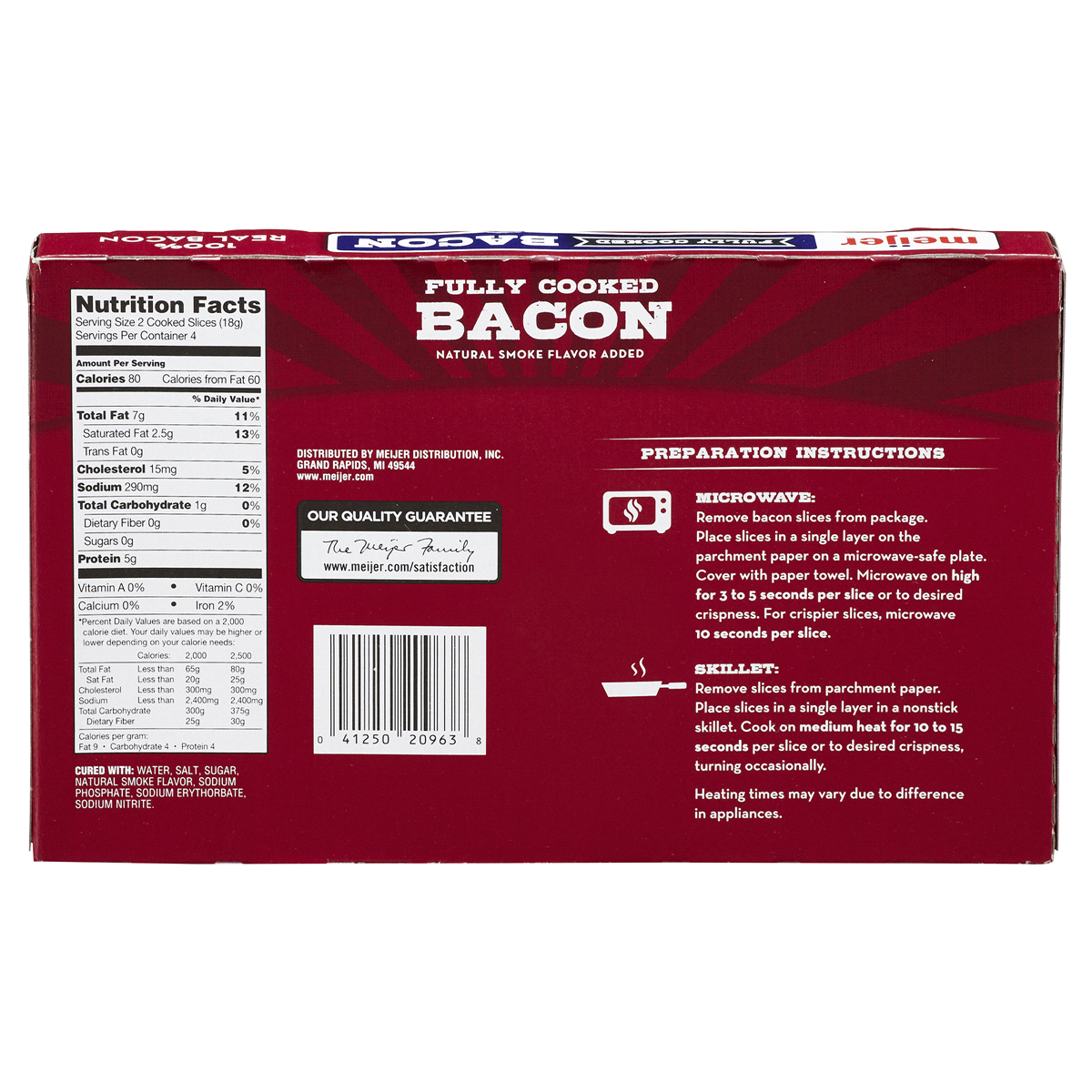 slide 4 of 4, Meijer Fully Cooked Bacon, 2.52 oz