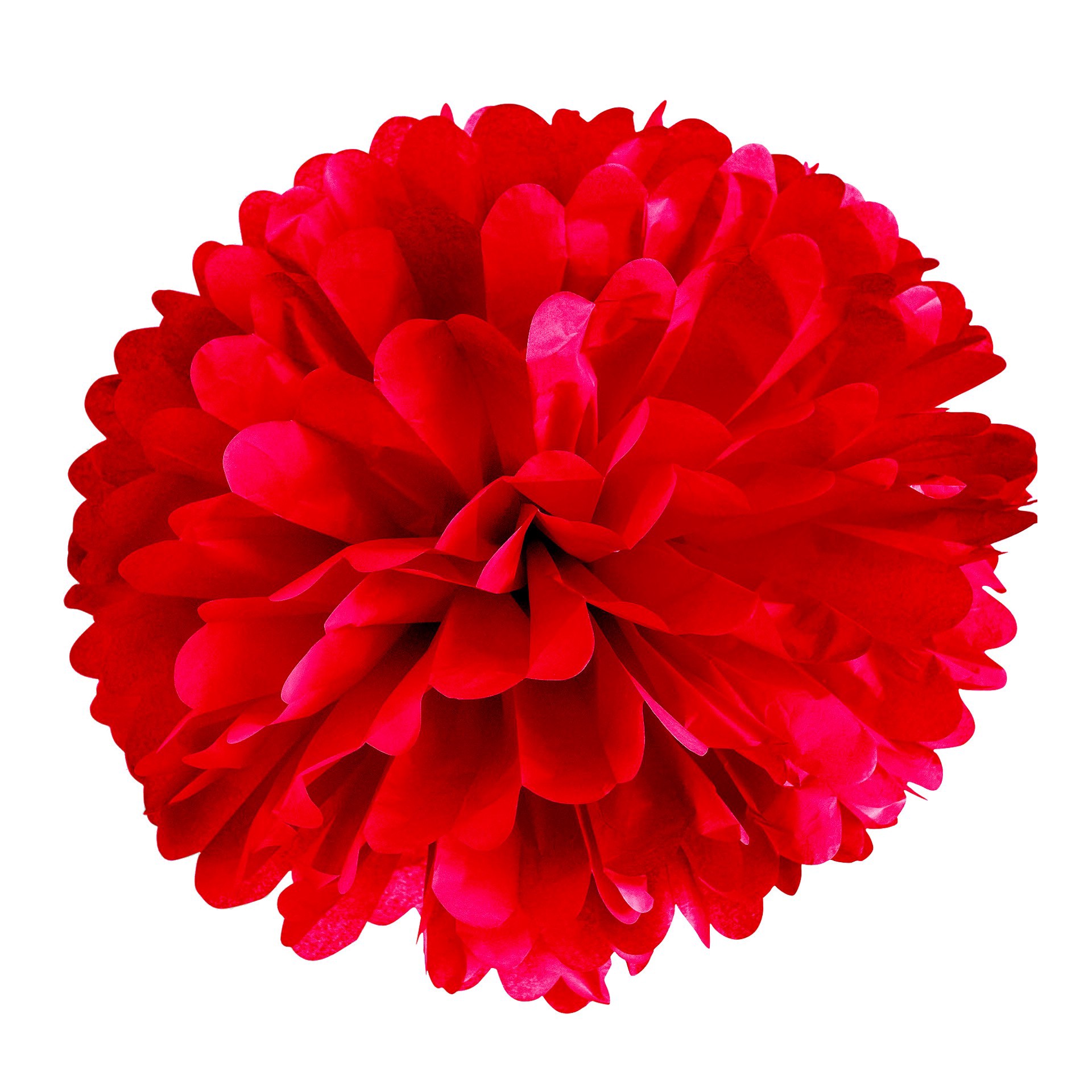 slide 3 of 6, Red Paper Pom Poms By Celebrate It, 10 in x 6 in package size