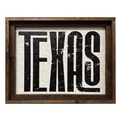 Texas Proud Texas Tooled Leather Wooden Frame Wall Decor