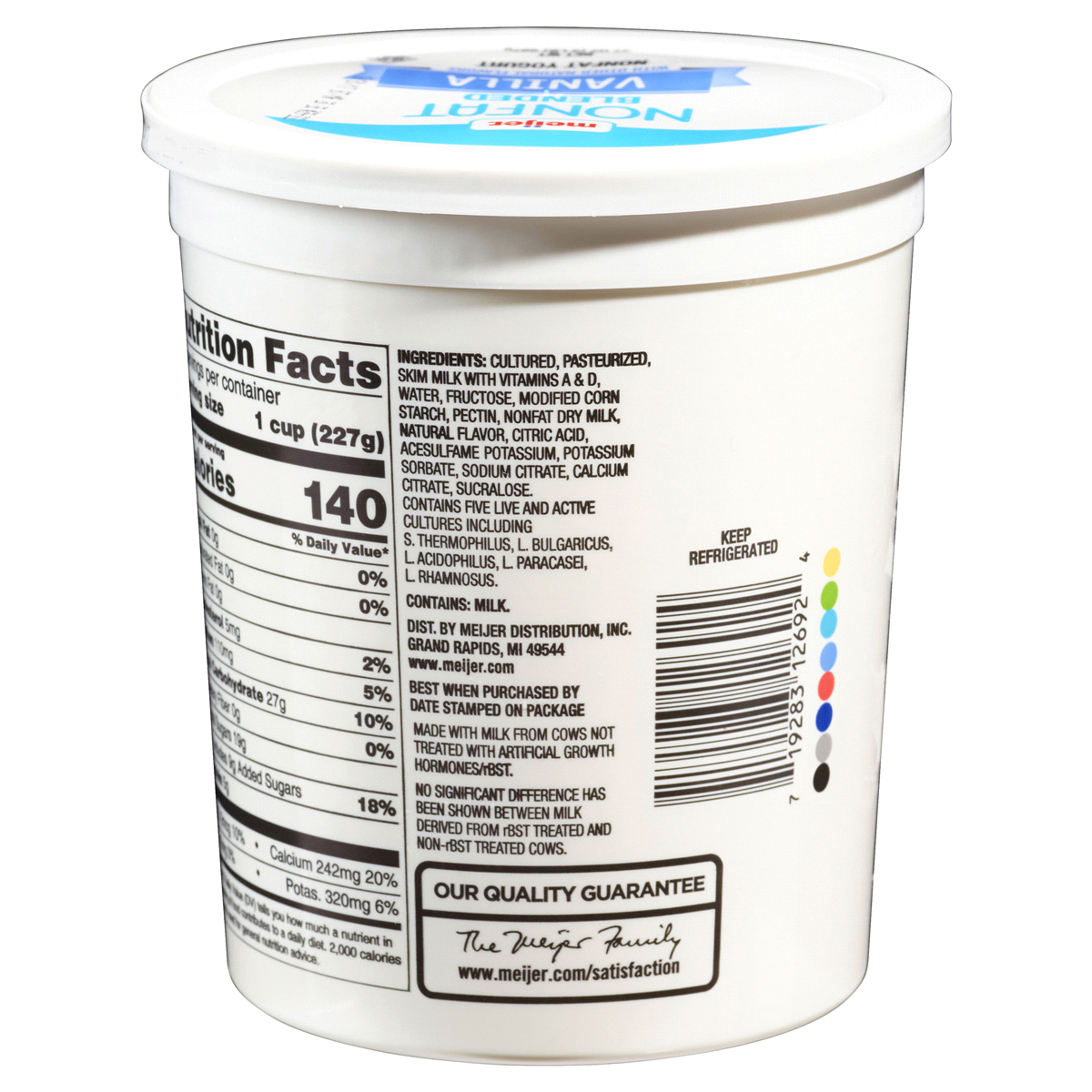 slide 2 of 3, Meijer Light Nonfat Vanilla Yogurt, 32 oz