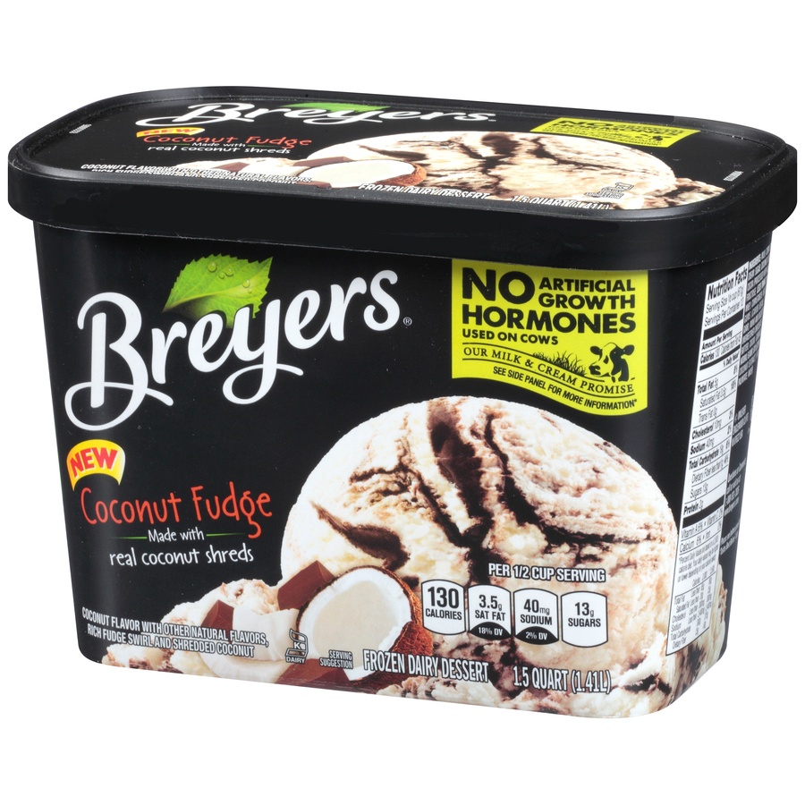 slide 3 of 8, Breyer's Frozen Dairy Dessert Coconut Fudge, 48 oz