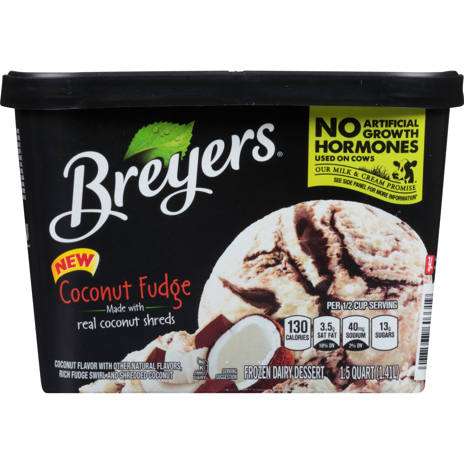 slide 6 of 8, Breyer's Frozen Dairy Dessert Coconut Fudge, 48 oz