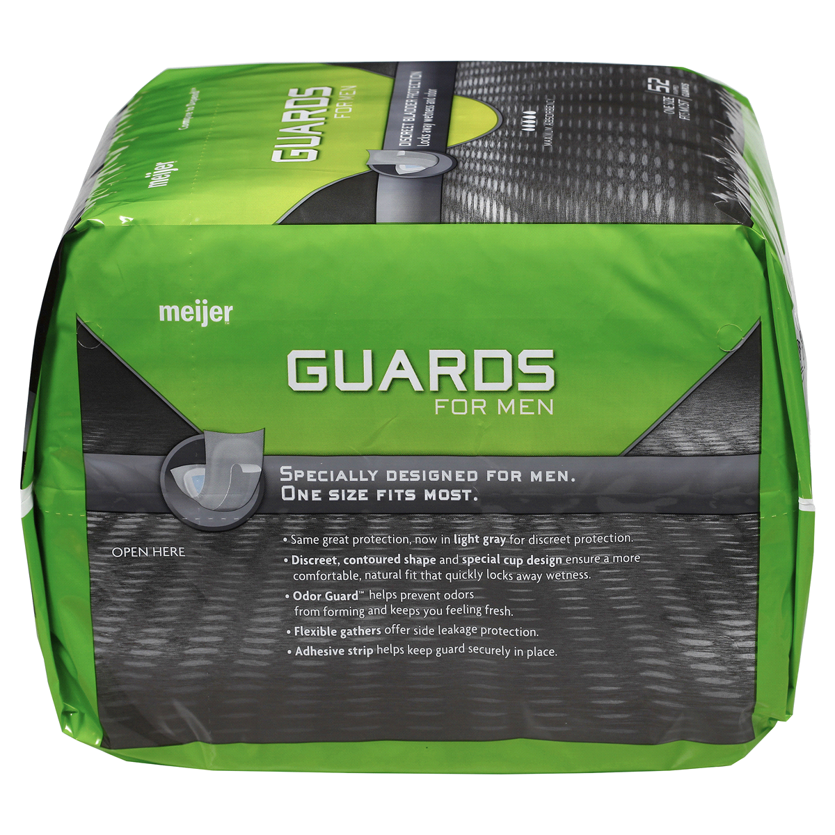 slide 2 of 6, Meijer Guards for Men, Maximum Absorbency One Size Fits Most, 52 ct