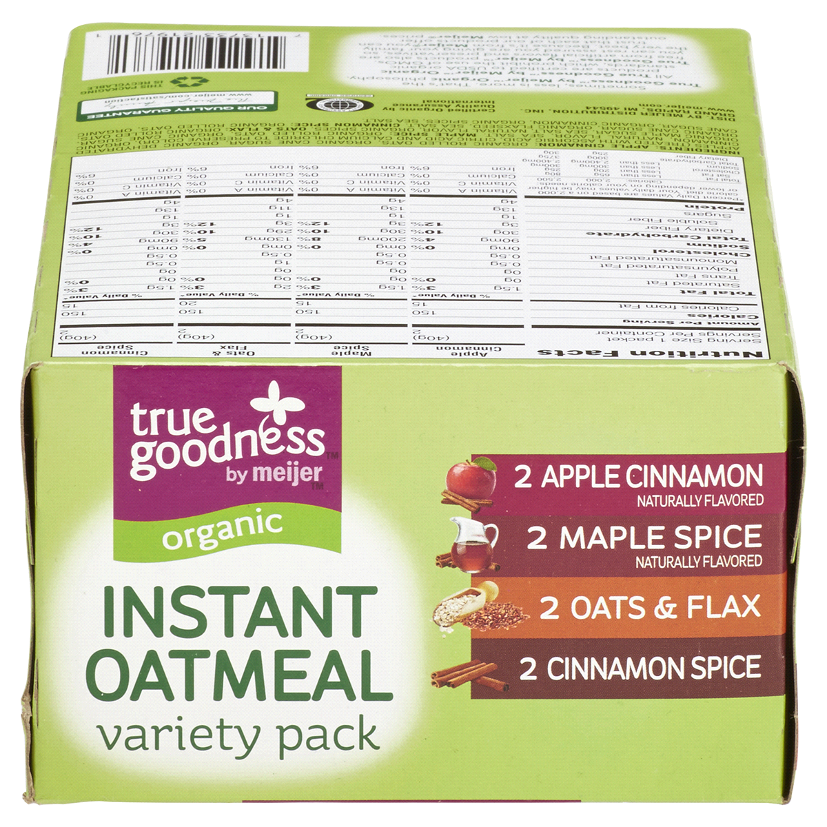 slide 2 of 8, True Goodness Organic Instant Variety Pack Oatmeal, 11.29 oz