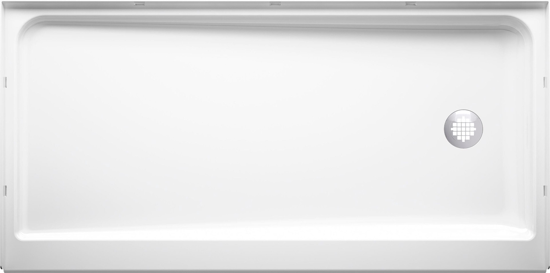 slide 5 of 6, Sterling 30-in W x 60-in L Right White Single Threshold Rectangle Shower Pan Base with 4-in H Threshold, 1 ct