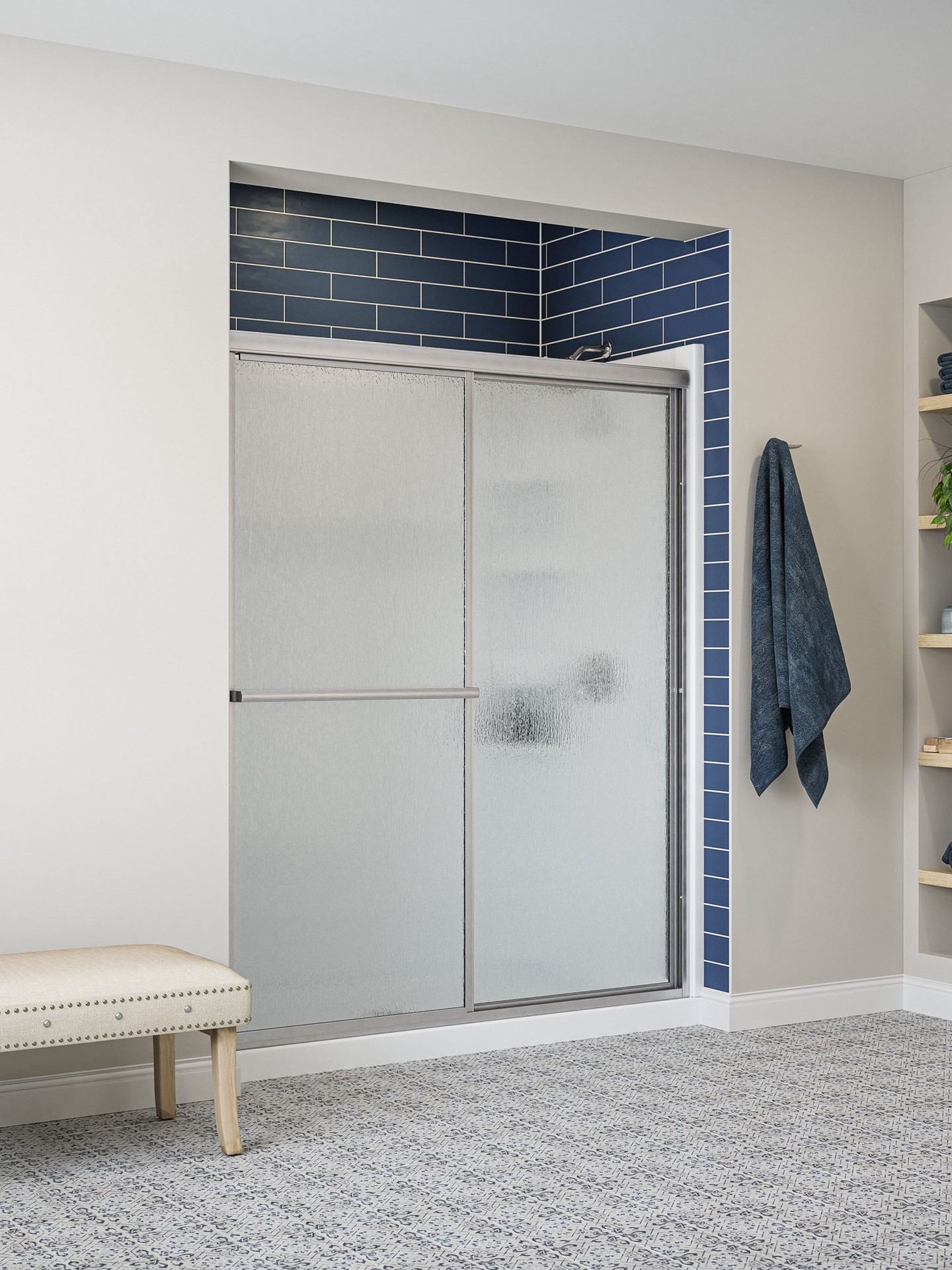 slide 4 of 6, Sterling 30-in W x 60-in L Right White Single Threshold Rectangle Shower Pan Base with 4-in H Threshold, 1 ct