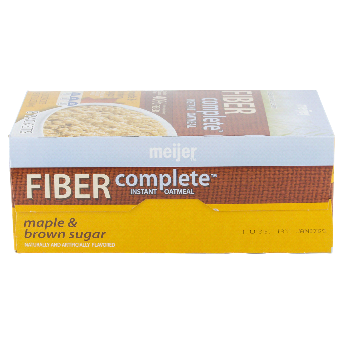 slide 2 of 5, Meijer Instant Oatmeal High Fiber Maple & Brown Sugar, 12.6 oz