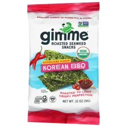gimMe Organic Roasted Seaweed Snack Korean BBQ - 0.32oz