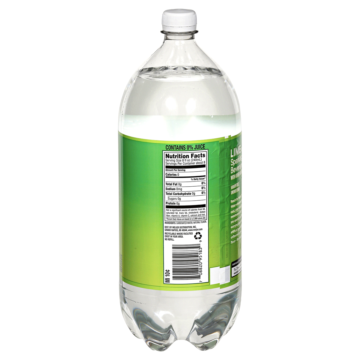 slide 2 of 2, Meijer Lime Sparkling Water, 2 liter