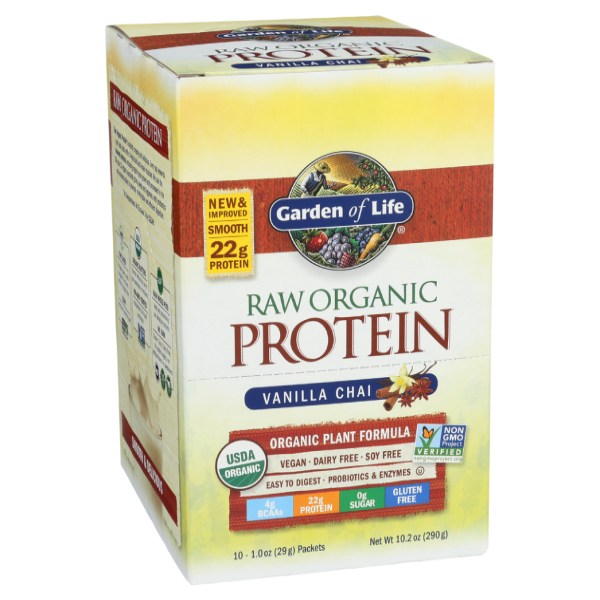 slide 1 of 1, Garden of Life Raw Vanilla Spiced Chai Protein Packet, 15 ct