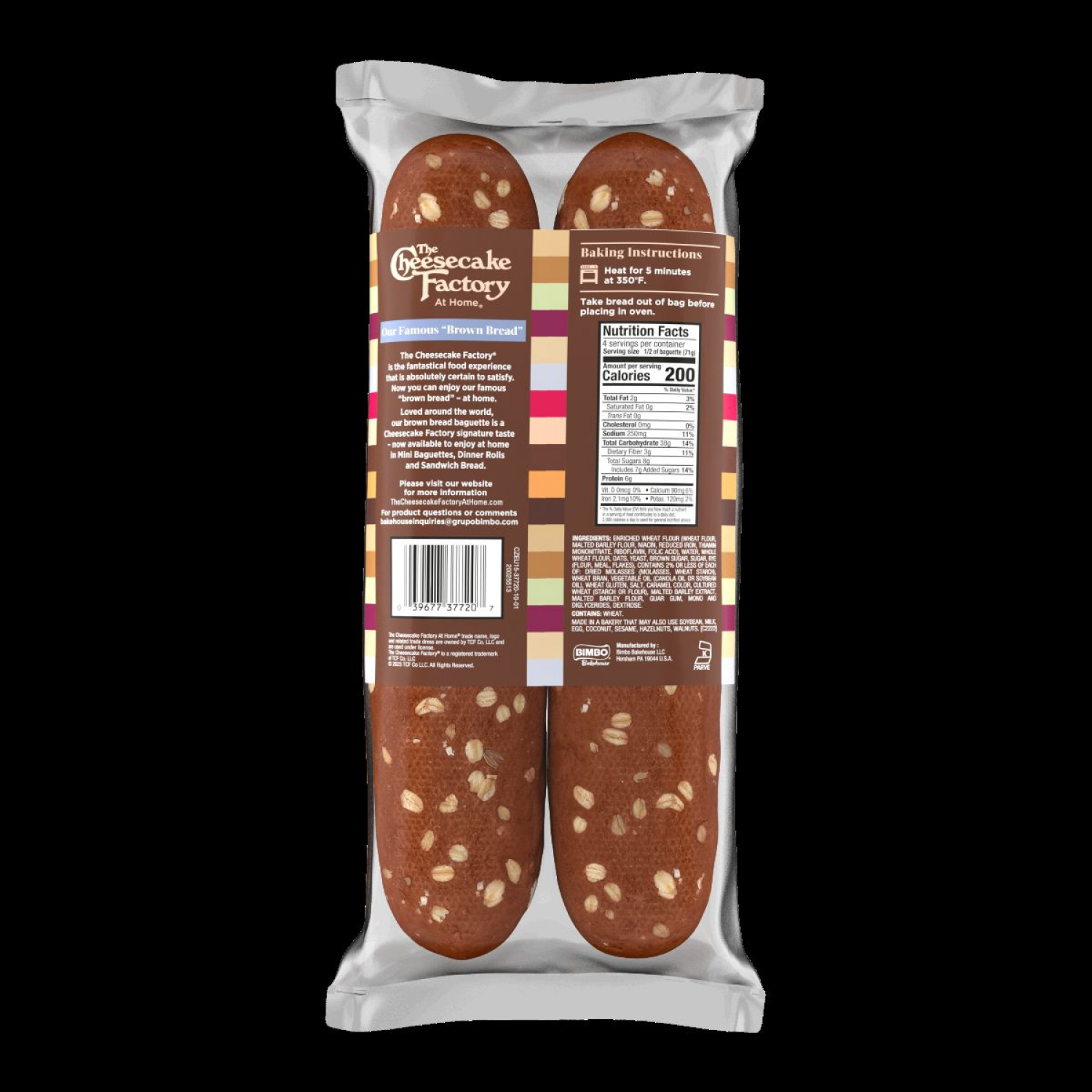 slide 2 of 6, The Cheesecake Factory At Home Famous "Brown Bread" Wheat (Twin Pack) Mini Baguettes, 2 count, 10 oz, 2 ct