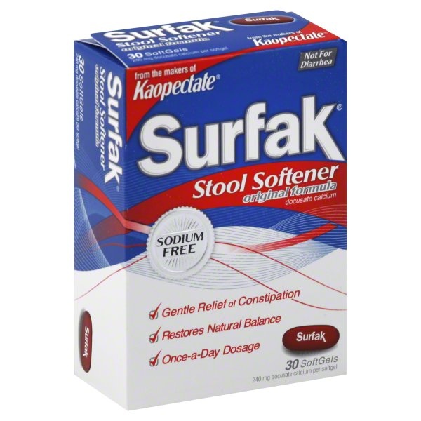 slide 1 of 1, Surfak Original Formula Stool Softener SoftGels, 30 ct