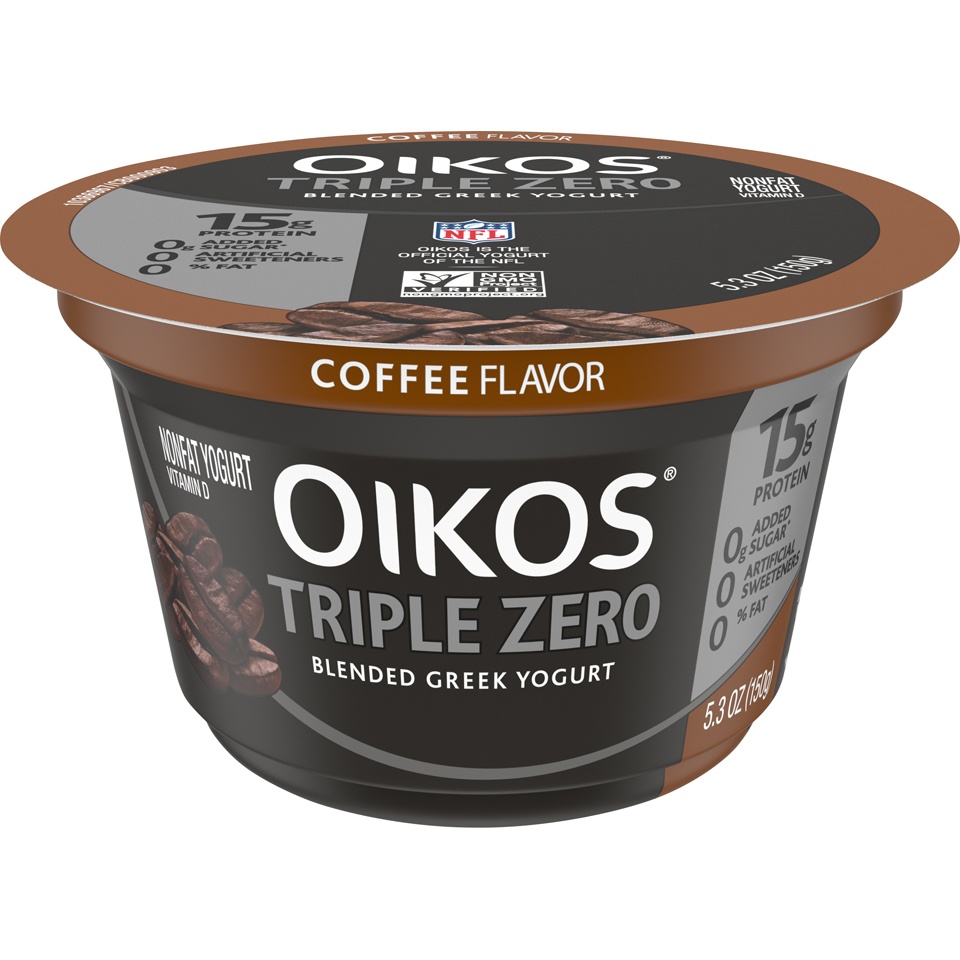 slide 2 of 5, Dannon Oikos Triple Zero Greek Nonfat Coffee Yogurt, 5.3 oz