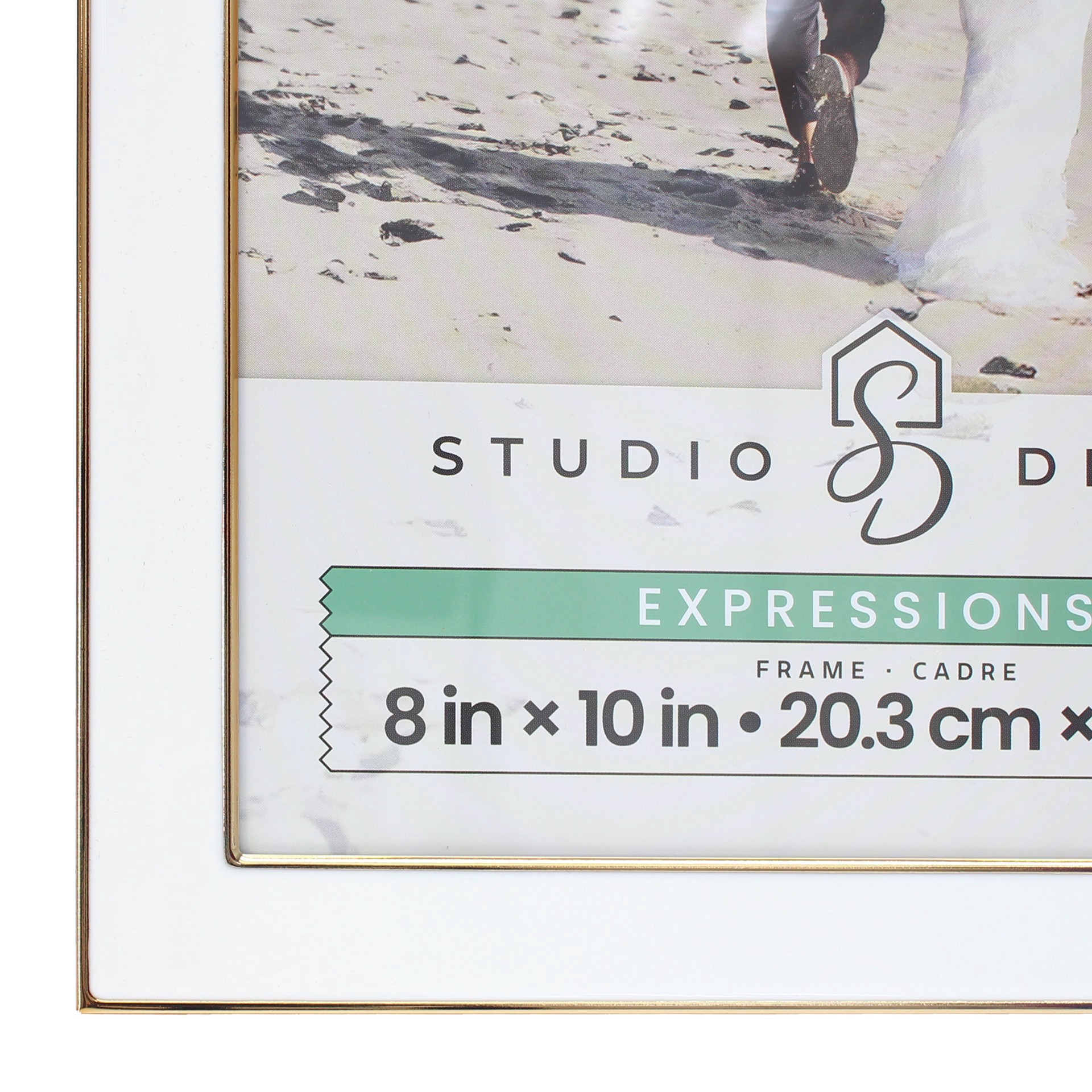 slide 6 of 6, Expressions White With Gold Outline Wall Frame By Studio Decor, 8 in x 10 in