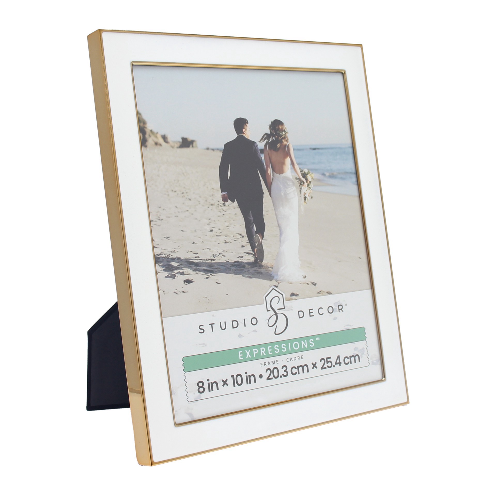 slide 2 of 6, Expressions White With Gold Outline Wall Frame By Studio Decor, 8 in x 10 in