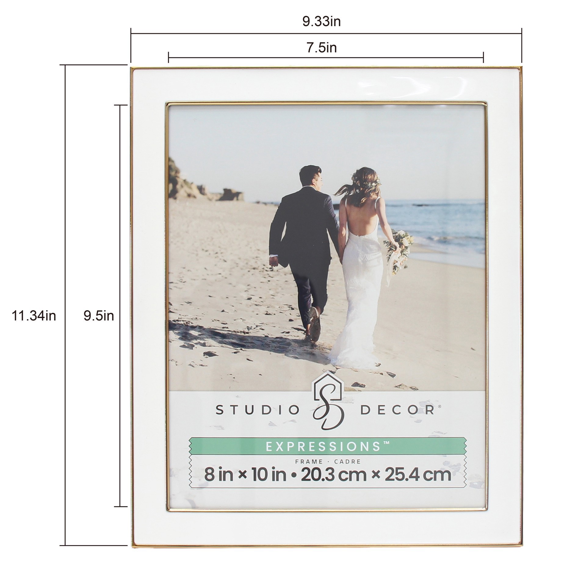 slide 5 of 6, Expressions White With Gold Outline Wall Frame By Studio Decor, 8 in x 10 in