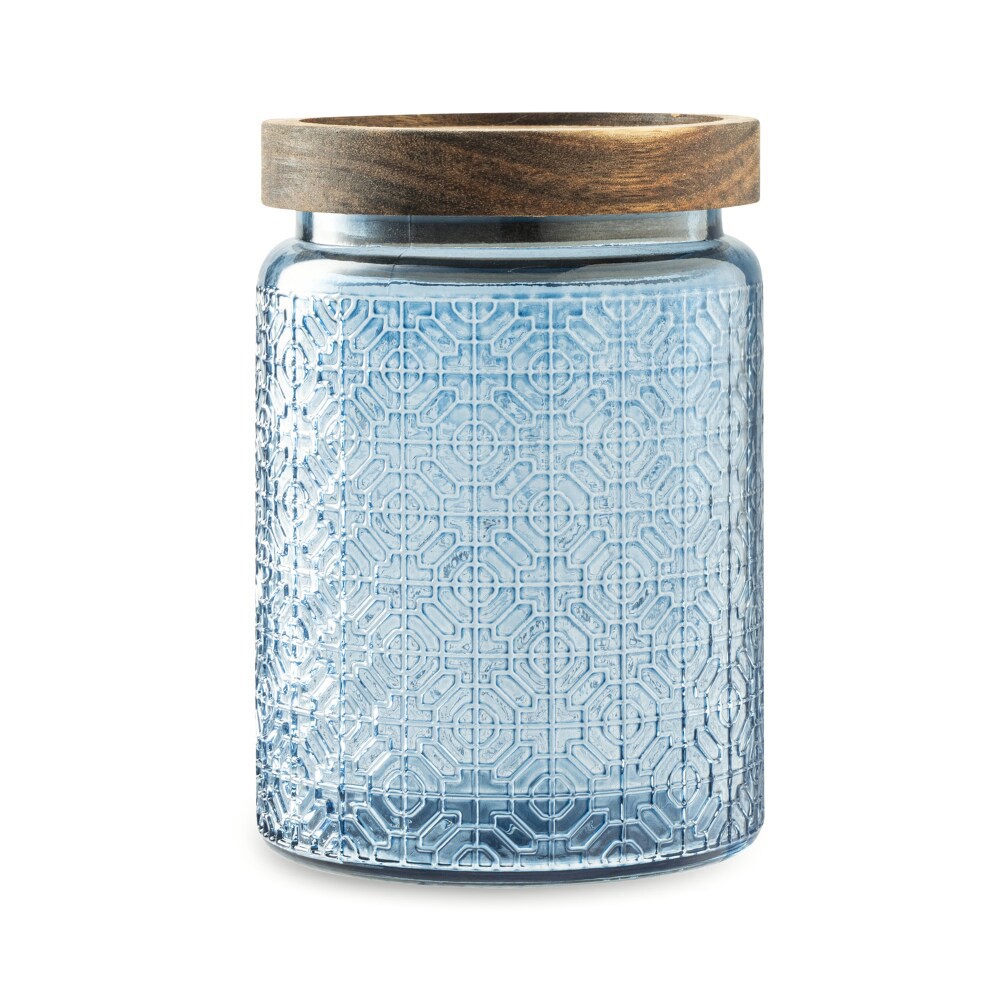 slide 2 of 3, Core Textured Glass Canister - Crocus, 23.7 oz