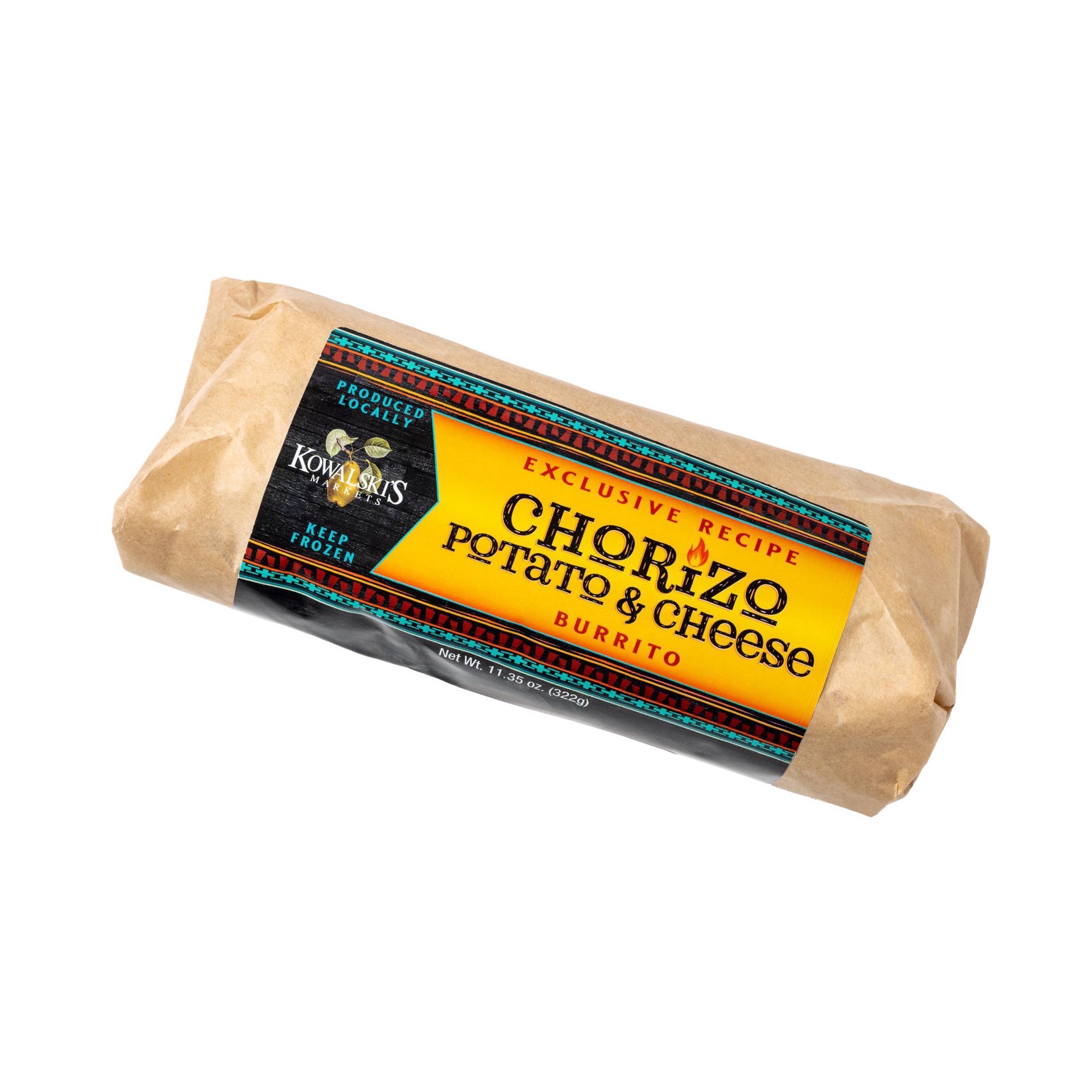 slide 1 of 1, KOWALSKIS Kwl Burrito Chorizo Potato & Cheese, 