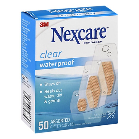 slide 1 of 1, Nexcare Waterproof Bandages, 50 ct