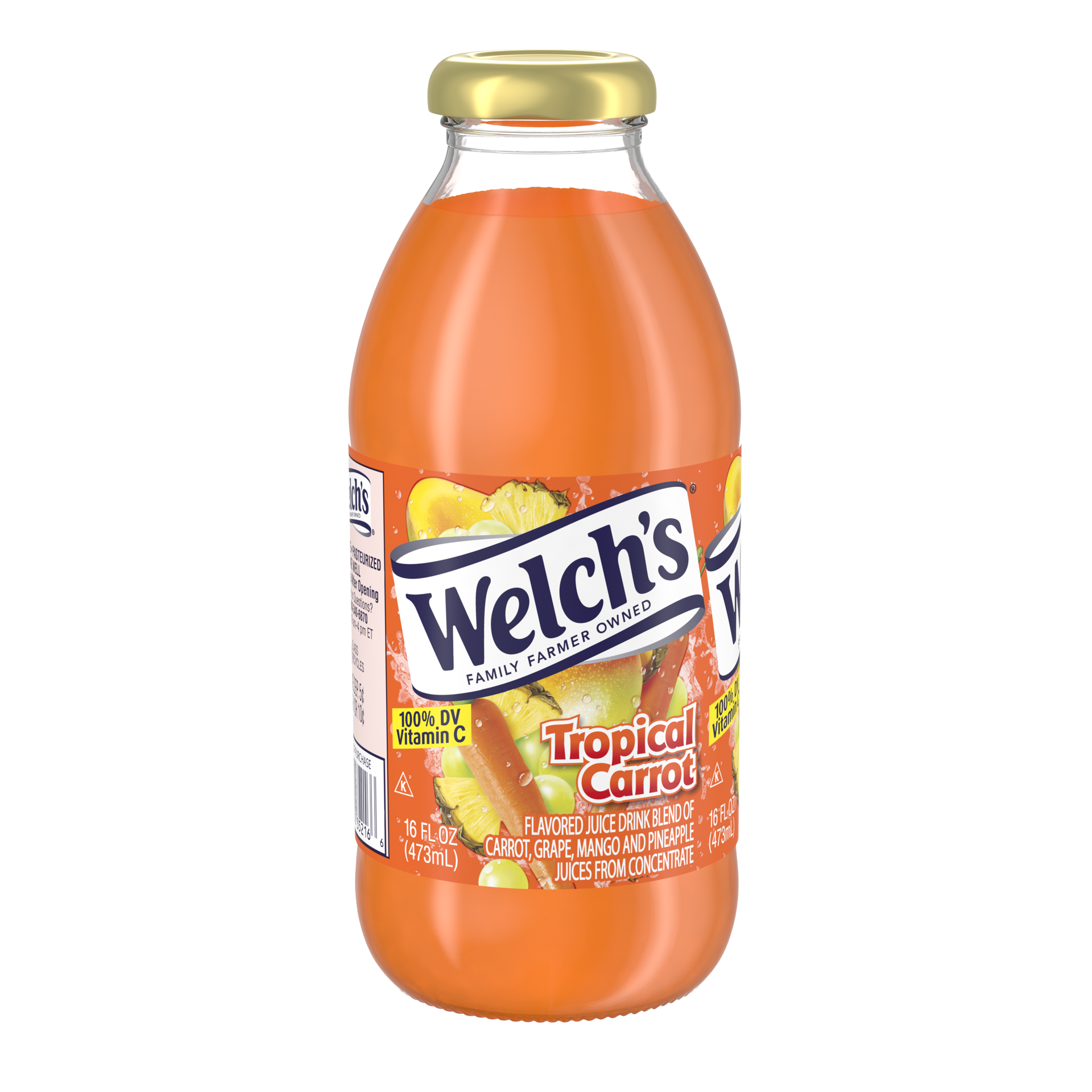 slide 1 of 4, Welch's Tropical Carrot Juice Drink, 16 Fl Oz On-the-Go Bottle, 16 fl oz