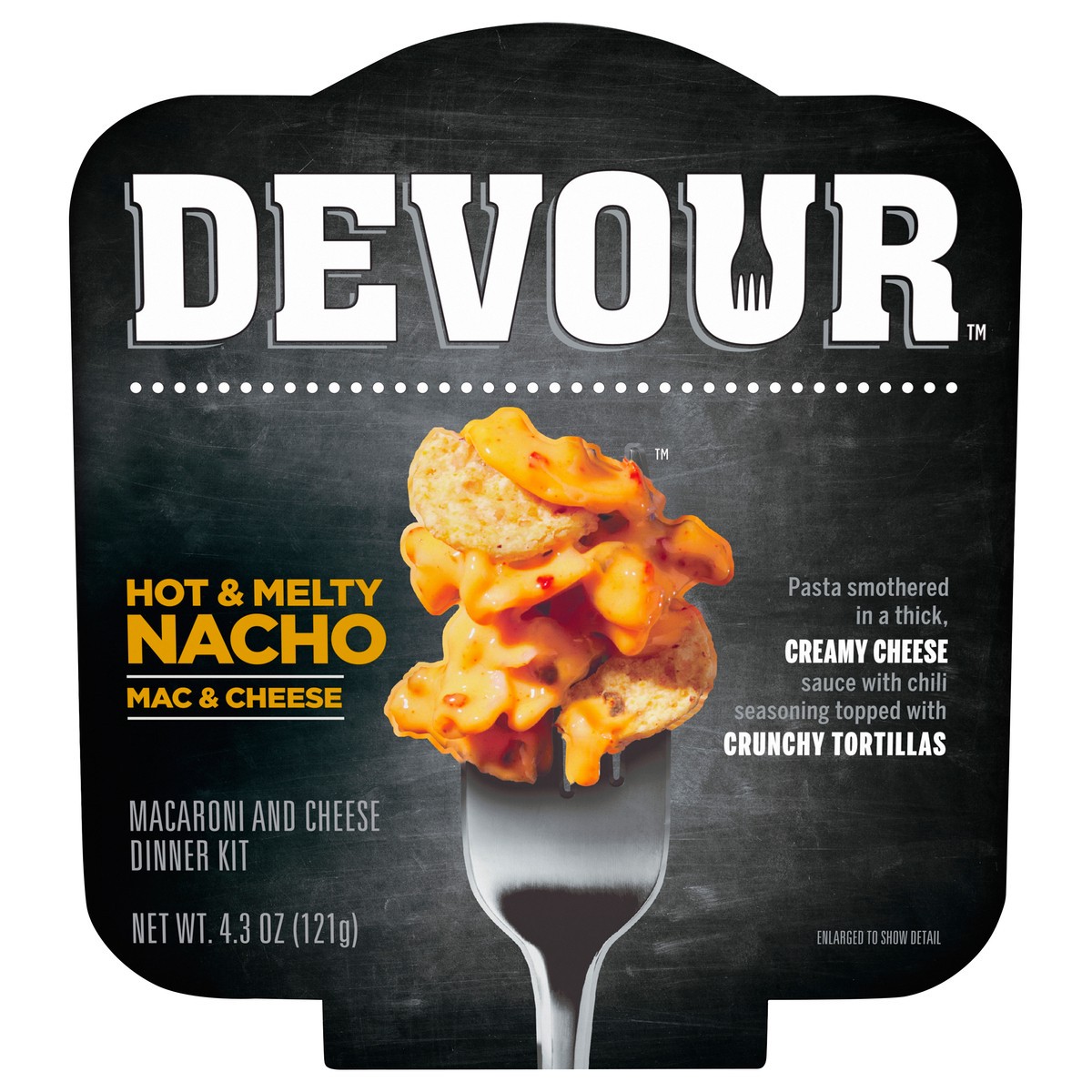 slide 3 of 13, DEVOUR Hot & Melty Nacho Mac & Cheese, 4.3 oz Package, 4 oz