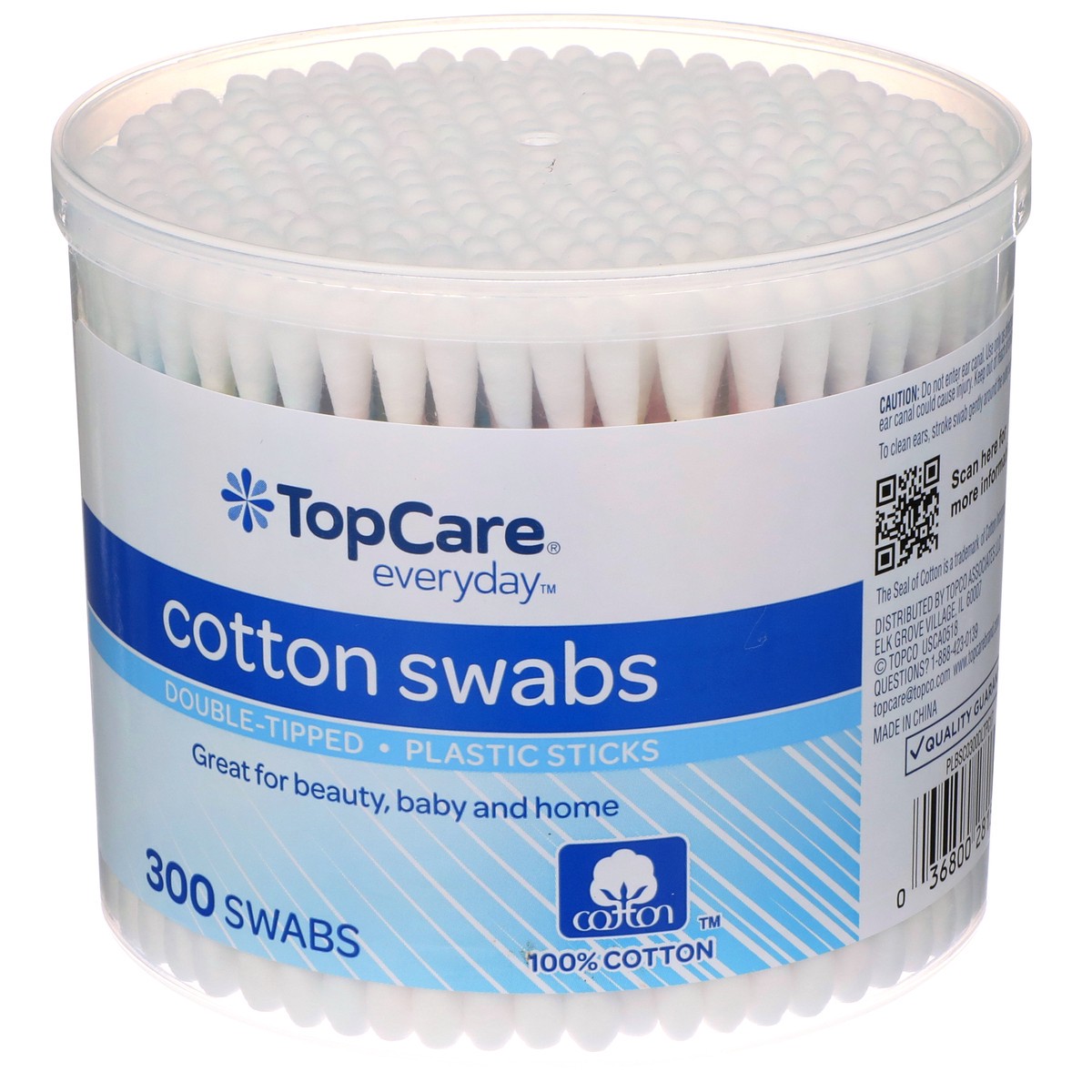 slide 3 of 8, TopCare Double Tipped Color Plastic Sticks Cotton Swabs, 300 ct