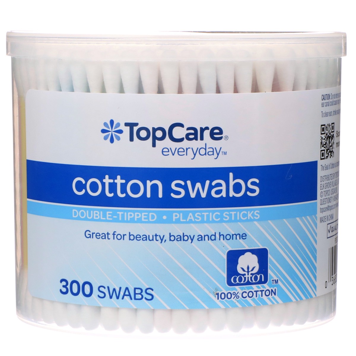 slide 7 of 8, TopCare Double Tipped Color Plastic Sticks Cotton Swabs, 300 ct