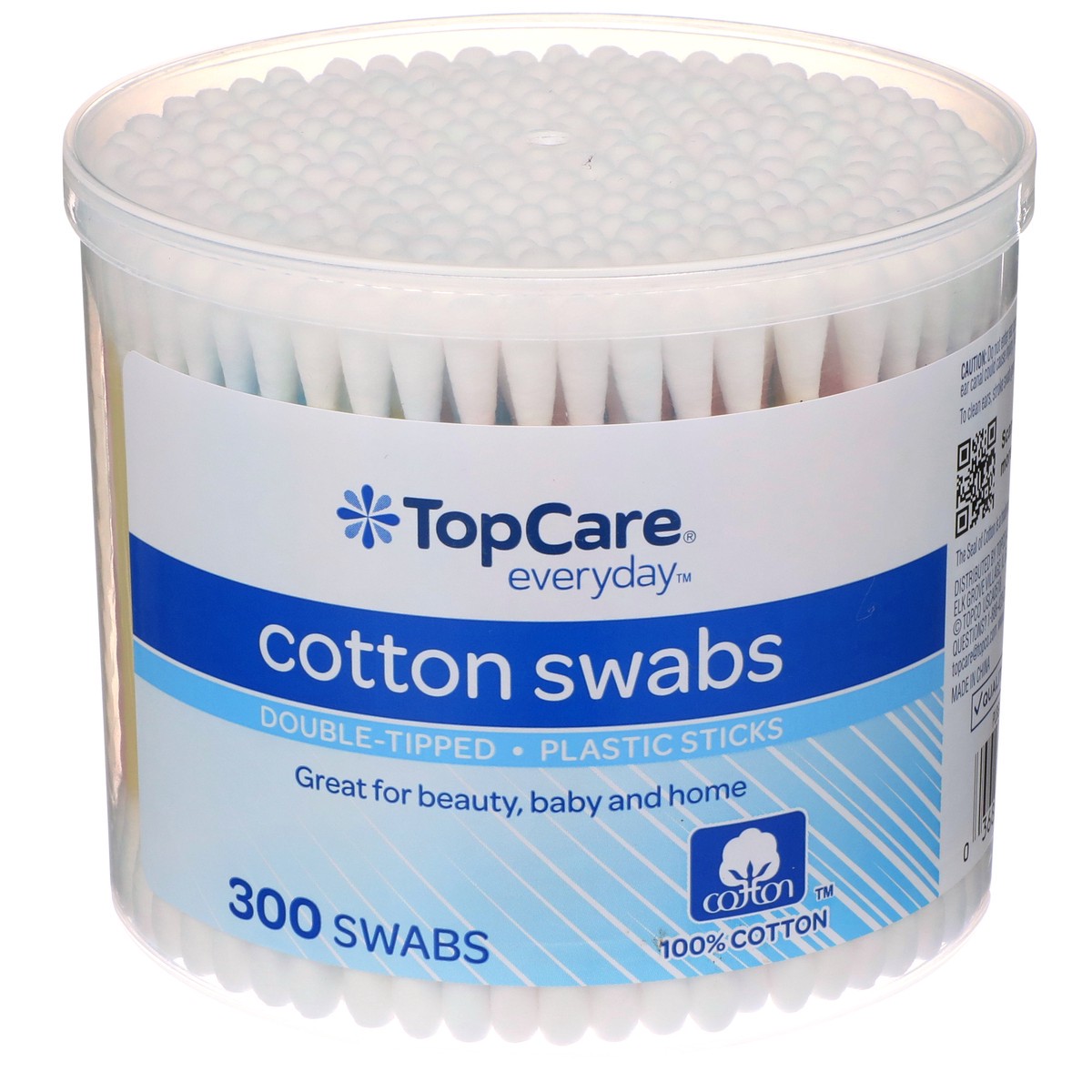 slide 1 of 8, TopCare Double Tipped Color Plastic Sticks Cotton Swabs, 300 ct