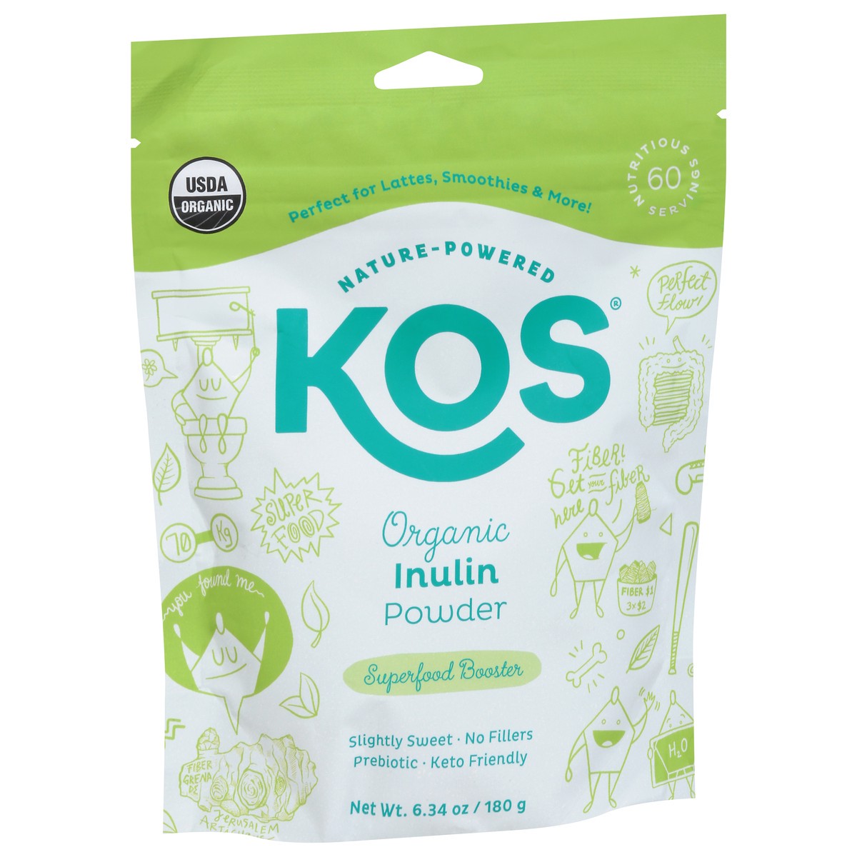 slide 6 of 13, KOS Superfood Inulin Powder Og2, 6.3 oz