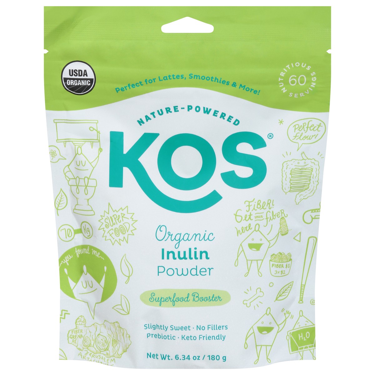 slide 1 of 13, KOS Superfood Inulin Powder Og2, 6.3 oz