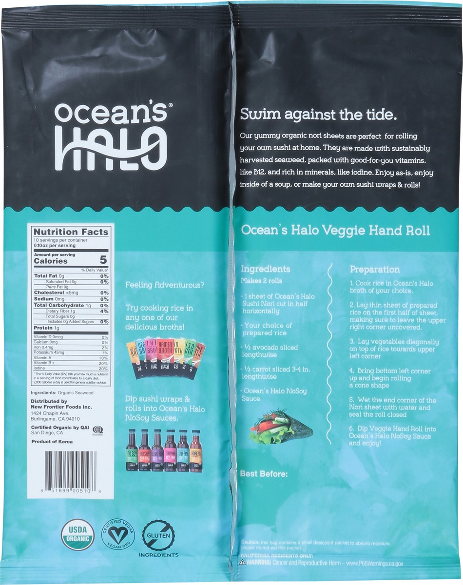 slide 5 of 9, Ocean's Halo Organic Sushi Nori 1 oz, 1 oz